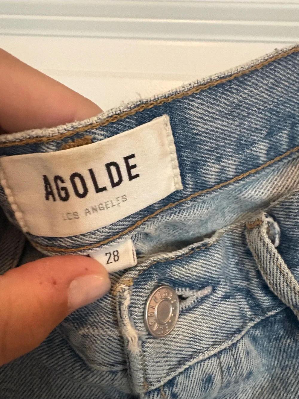 Agolde Vintage Wash Distressed Denim Cutoff Shorts - Light Blue